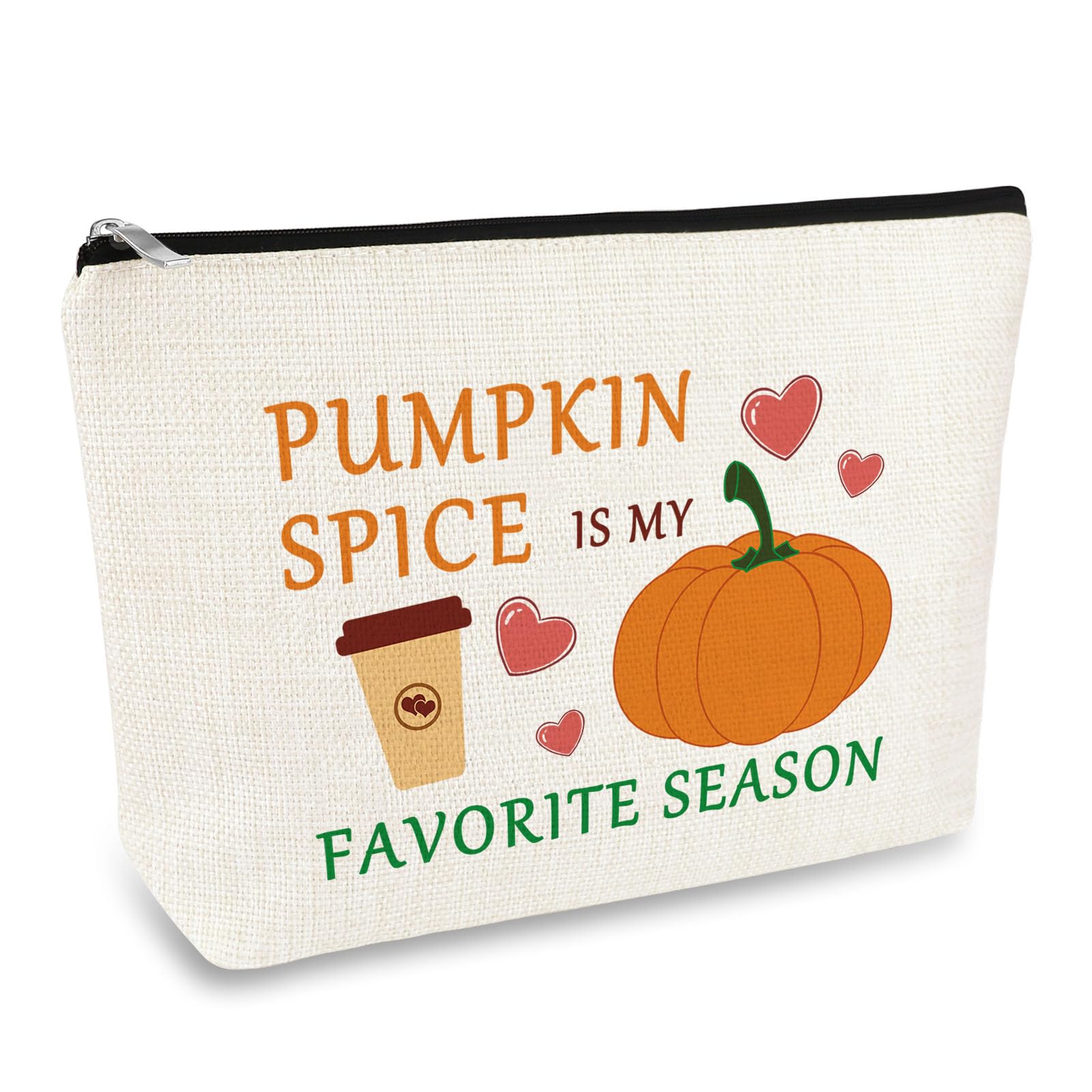 **Pumpkin Spice Makeup Bag - Cute Halloween Cosmetic Pouch for Women, Pumpkin Themed Gifts for Friends, Birthday & Travel | Perfect for Halloween Parties, Fall Decor & Pumpkin Lovers**