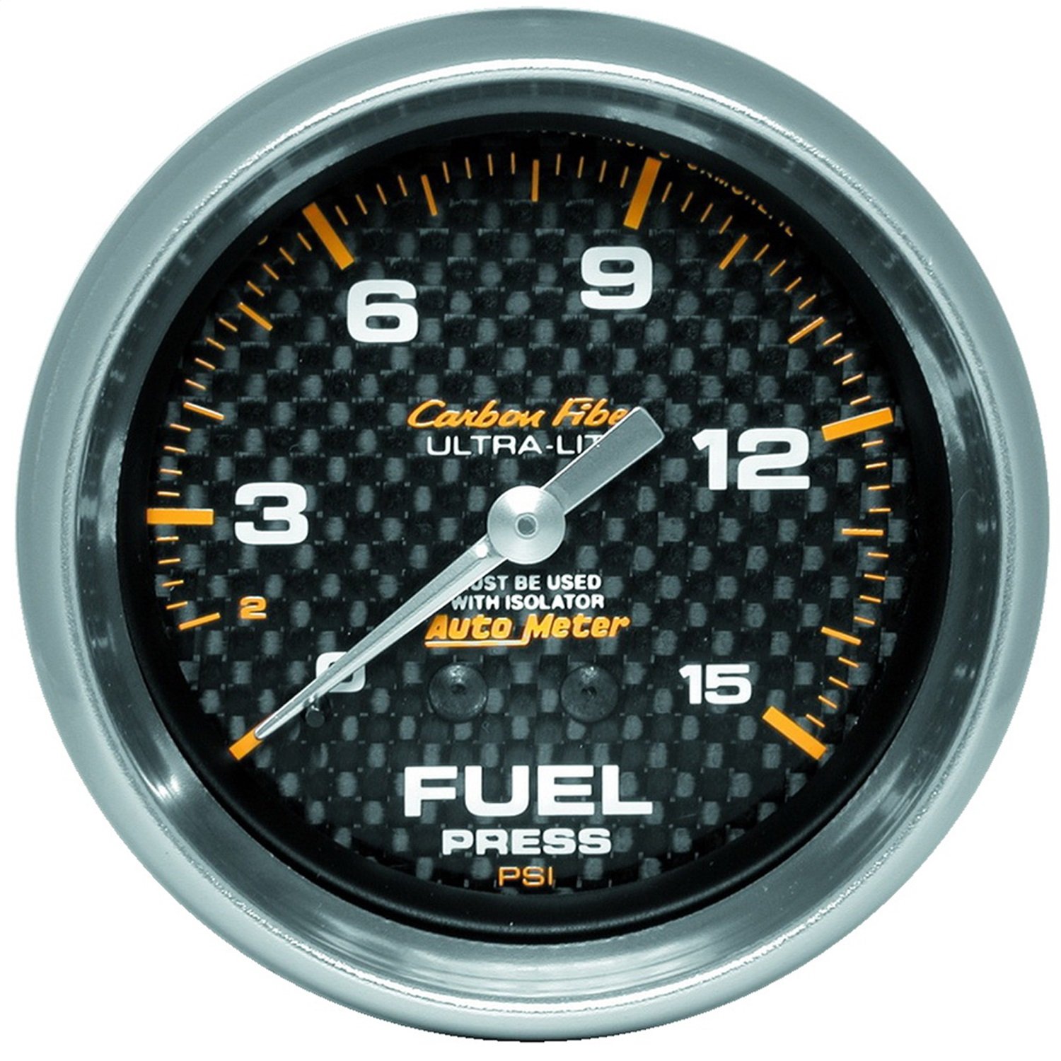 Auto Meter 4811 Carbon Fiber Mechanical Fuel Pressure Gauge 0-100 PSI - High Performance Racing & Off-Road Vehicle Monitoring - Perfect for Engine Tuning, Diesel Trucks & Classic Car Restoration
