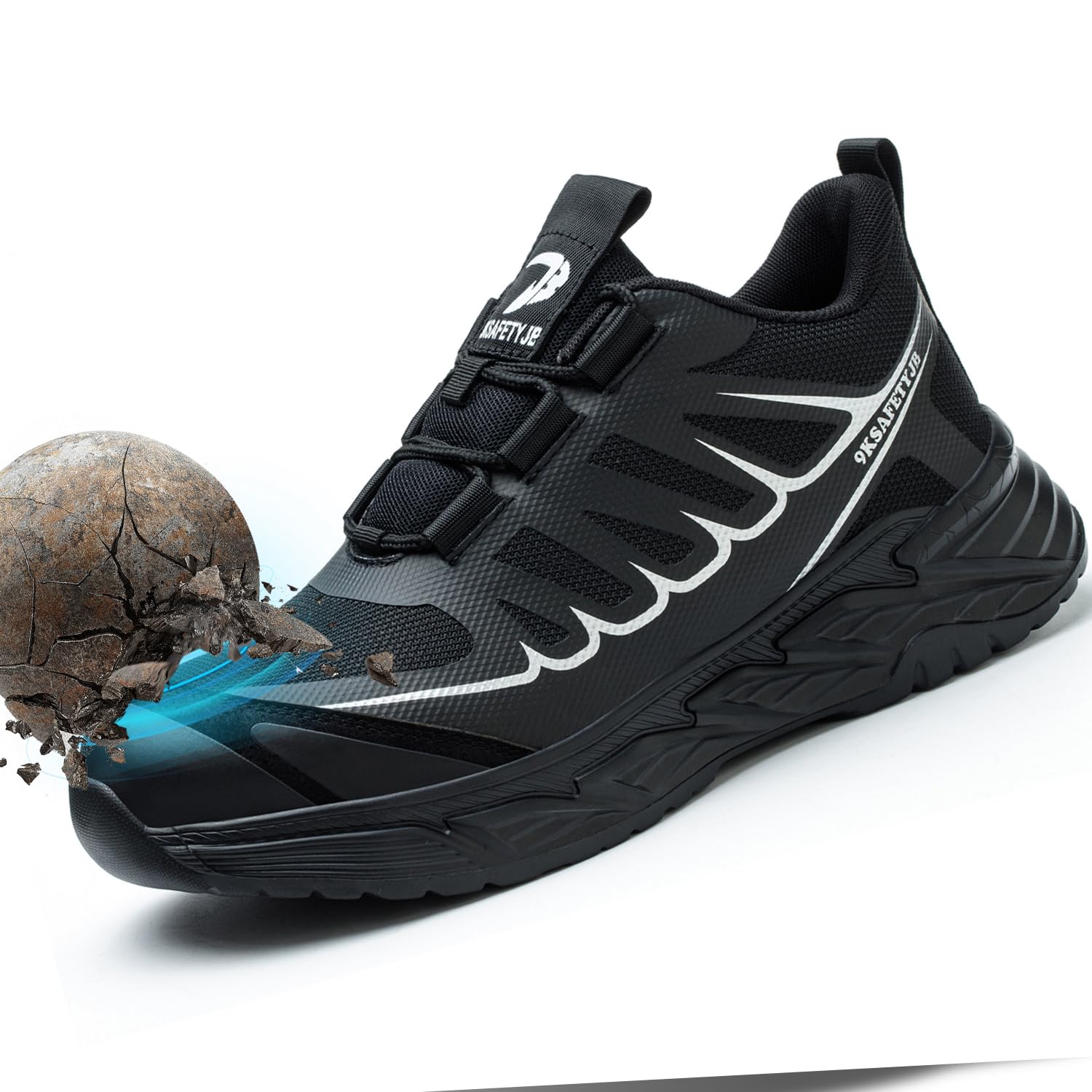 **Hogent Men's Steel Toe Work Shoes - Anti-Puncture, Lightweight & Comfortable Safety Sneakers with Composite Toe for Construction, Warehouse & Outdoor Work**