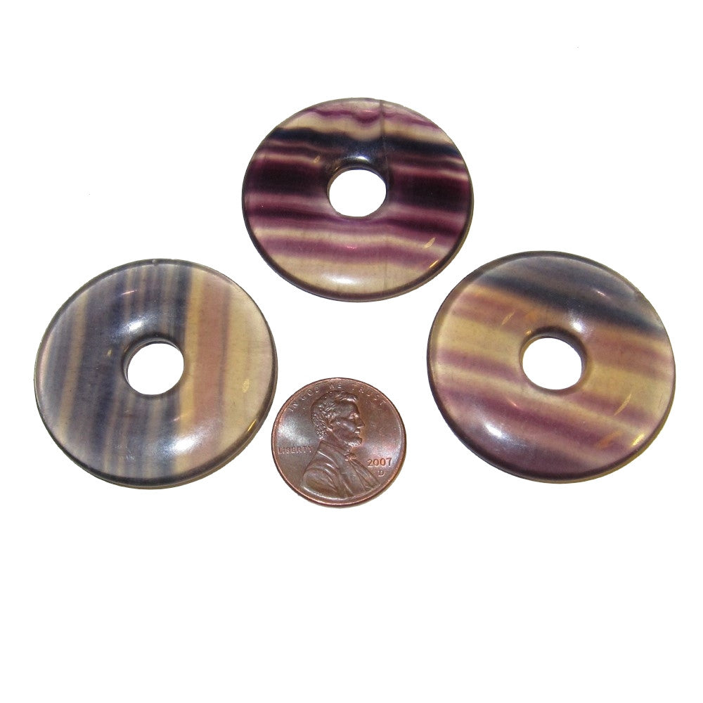 Fluorite Amulet Set - 3 Beautiful Donut Stones for Meditation, Healing & Spiritual Protection | Perfect for Yoga, Reiki & Chakra Balancing
