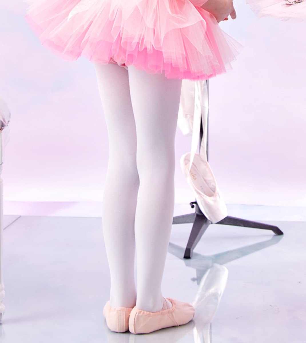 Ultra Soft Girls Ballet Dance Tights - Footed Ballet Stockings for Toddler Kids | Perfect for Dance Classes, Recitals & Ballet Practice