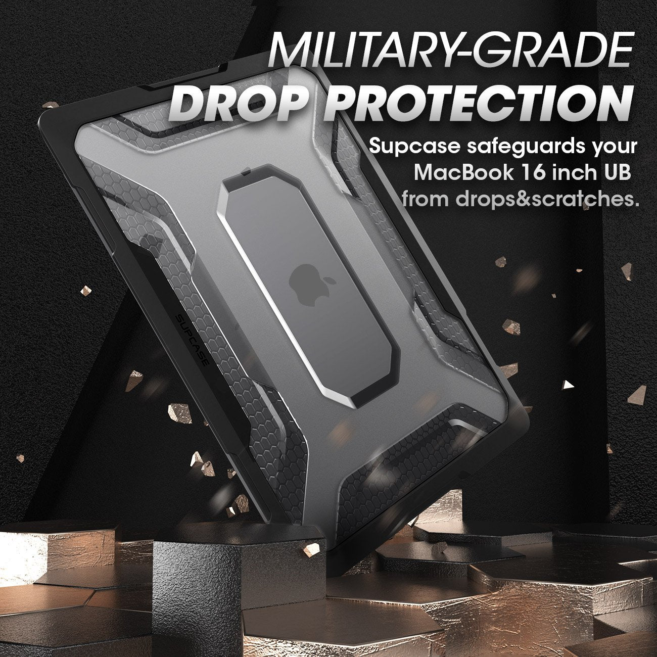 Apple MacBook Pro 16-inch (2019 Model) Unicorn Beetle Rugged Protective Case - Black | Shockproof Cover for Travel, Work & Outdoor Use
