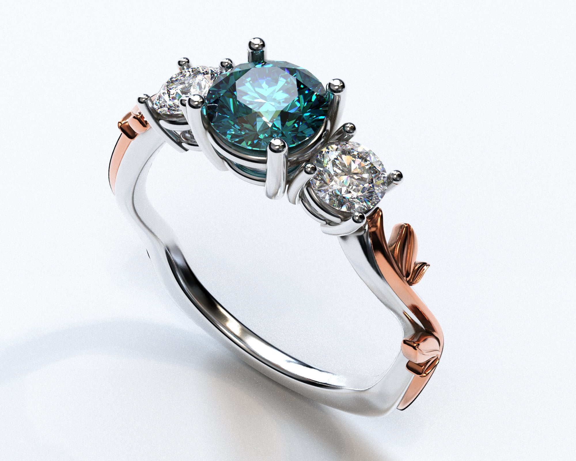 Exquisite 3 Stone Teal Sapphire Engagement Ring for Women - Vintage Inspired Blue Green Gemstone Wedding Band - Perfect for Proposals, Anniversaries & Special Occasions