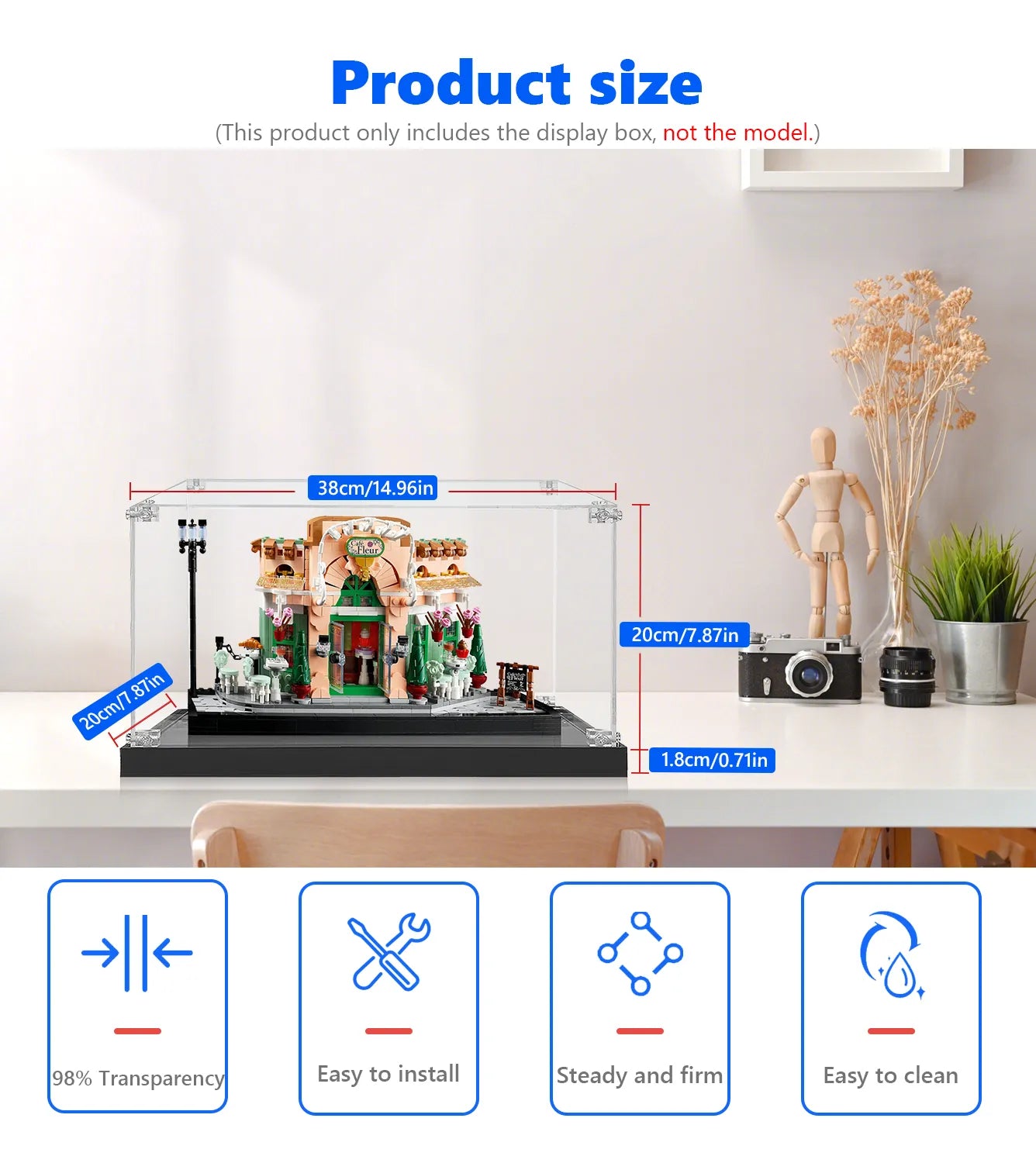 LEGO® Icons French Café 10362 Display Case - Premium Acrylic Showcase for LEGO Sets - Perfect for Home Decor, Office Display & Collector's Showcase