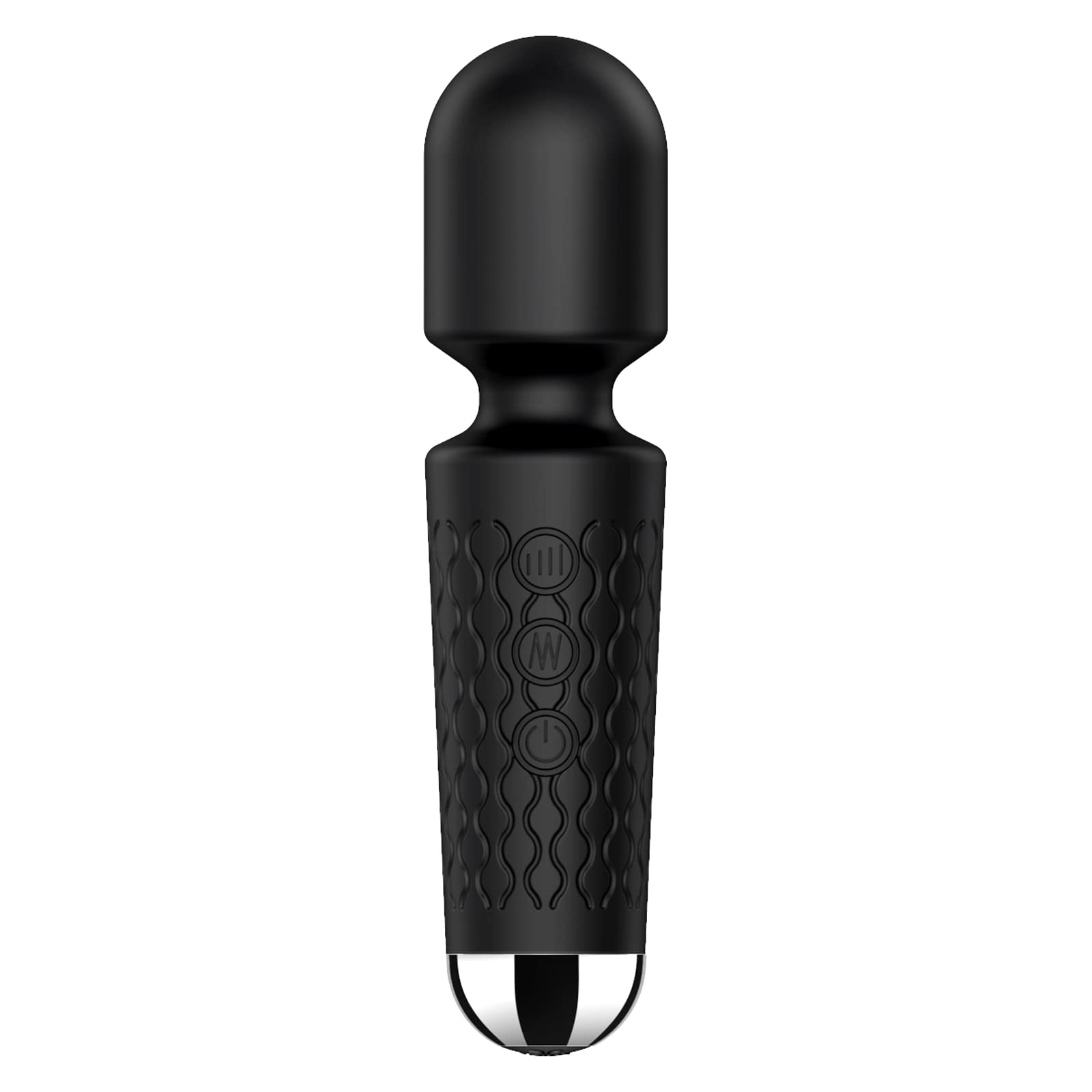 Rechargeable Small Personal Clit Vibrator Wand Massager - 20 Vibration Modes & 8 Speeds, Waterproof Silicone Clitoral Stimulator for Women, Quiet Adult Sex Toy (Black) | Perfect for Solo Play, Couples Intimacy & Stress Relief