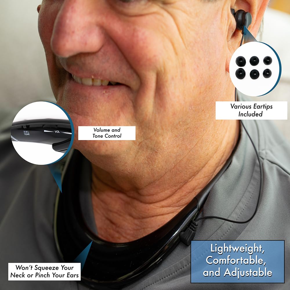 Wireless TV Headphones for Seniors - Comfortable Over-Ear TV Earbuds with Clear Audio & Smart RF Technology (100ft Range) - Perfect for Watching TV, Movies & Hearing Assistance at Home