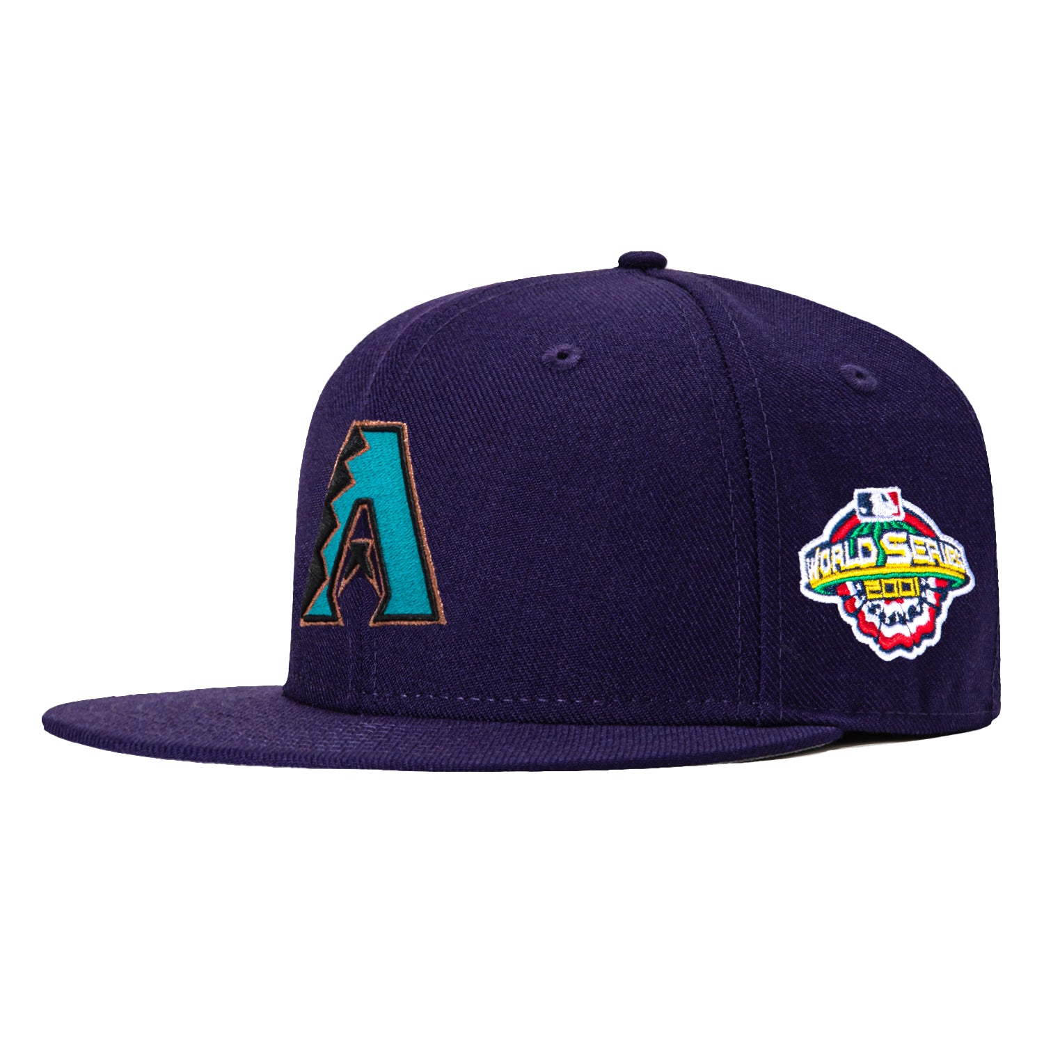 New Era 59Fifty Arizona Diamondbacks 2001 World Series Patch Snapback Hat - Purple MLB Baseball Cap for Men & Women - Perfect for Games, Collecting & Fan Apparel