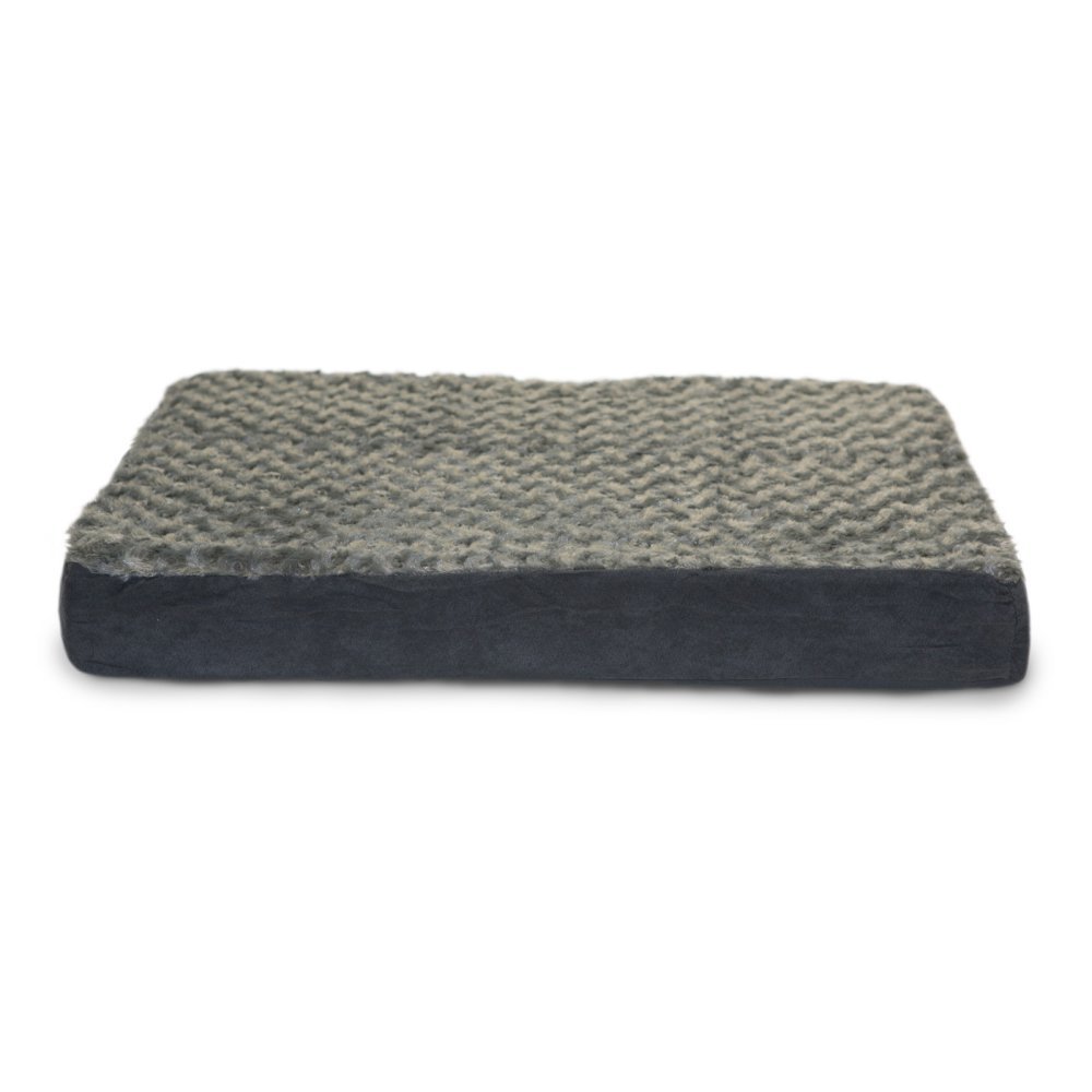 Furhaven Cooling Gel Dog Bed for Large & Medium Dogs - Removable Washable Cover - Ultra Plush Faux Fur & Suede Mattress - Supports Up to 55 lbs - Gray Color - Perfect for Hot Weather & Joint Pain Relief - Great for Living Room, Bedroom or Crate Use