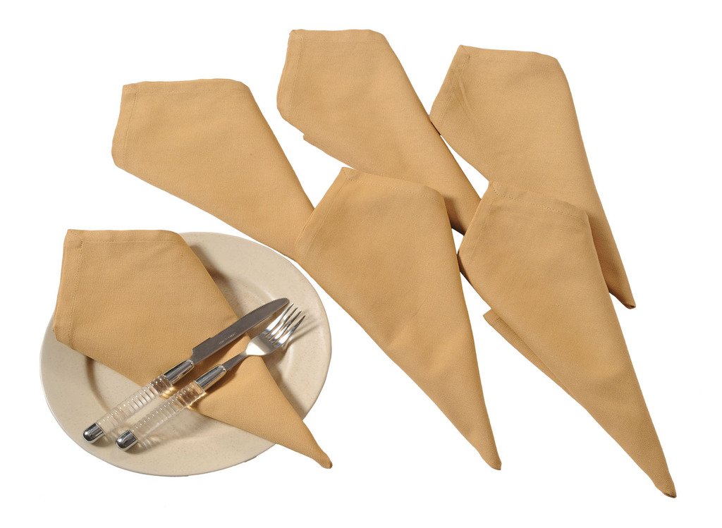 Premium YUGA 100% Cotton Plain Dinner Napkins Set - 6 Pack 19x19 Inches - Soft & Absorbent Table Linen for Everyday Meals, Dinner Parties & Formal Dining