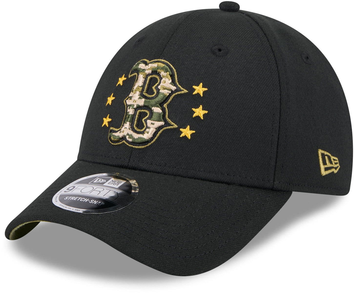 Boston Red Sox New Era 9Forty MLB 2024 Armed Forces Day Black Baseball Cap - Adjustable Snapback Hat for Men & Women, Perfect for Baseball Games, Military Appreciation & Casual Wear