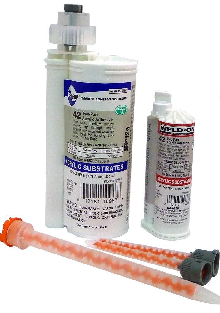 Weld-On #42 Acrylic Adhesive (230 mL) - Clear Paste Glue for Acrylic & Plastic - Water Resistant Bond - Dries Transparent - Perfect for DIY Projects, Aquariums & Plastic Repairs
