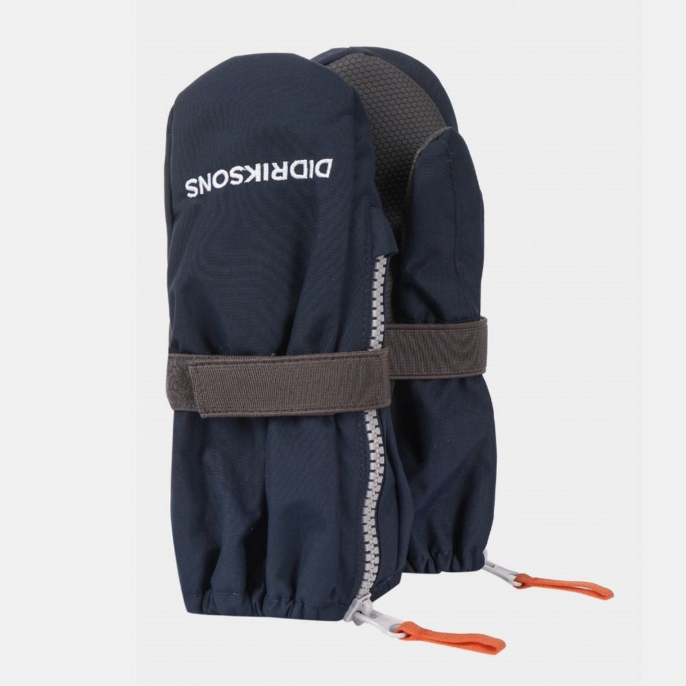 Didriksons Biggles Zip Kids Ski Mittens - Waterproof Winter Gloves for Boys & Girls, Navy Blue - Perfect for Snowboarding, Sledding & Cold Weather Play