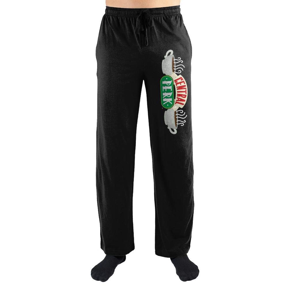Bioworld Friends Sitcom Central Perk Men's Black Sleep Pajama Pants - Comfortable Lounge Pants for TV Nights & Relaxation at Home