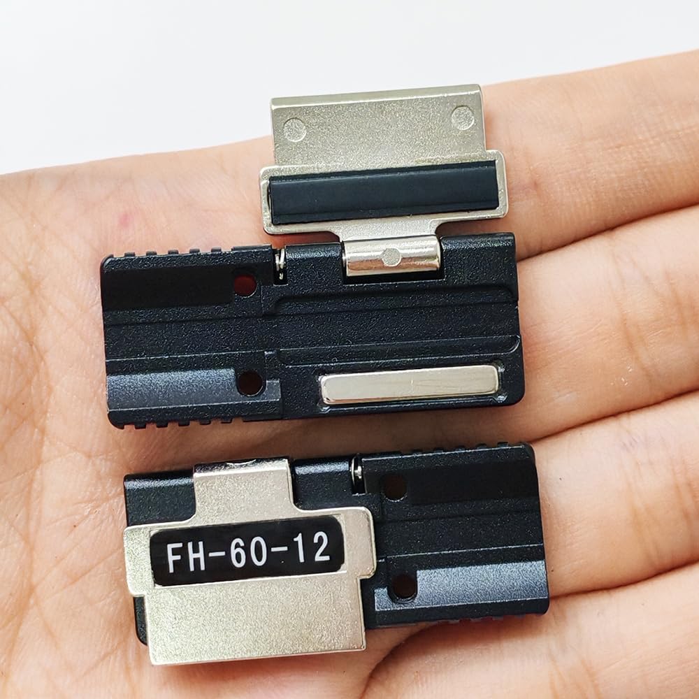 FH-60-12 Fiber Holder for FSM-50R/60R/70R/88R Fusion Splicer - 12 Core Ribbon Fiber Optic Plate (1 Pair) - Compatible with Fujikura Splicers for Fiber Optic Cable Repair & Network Installation