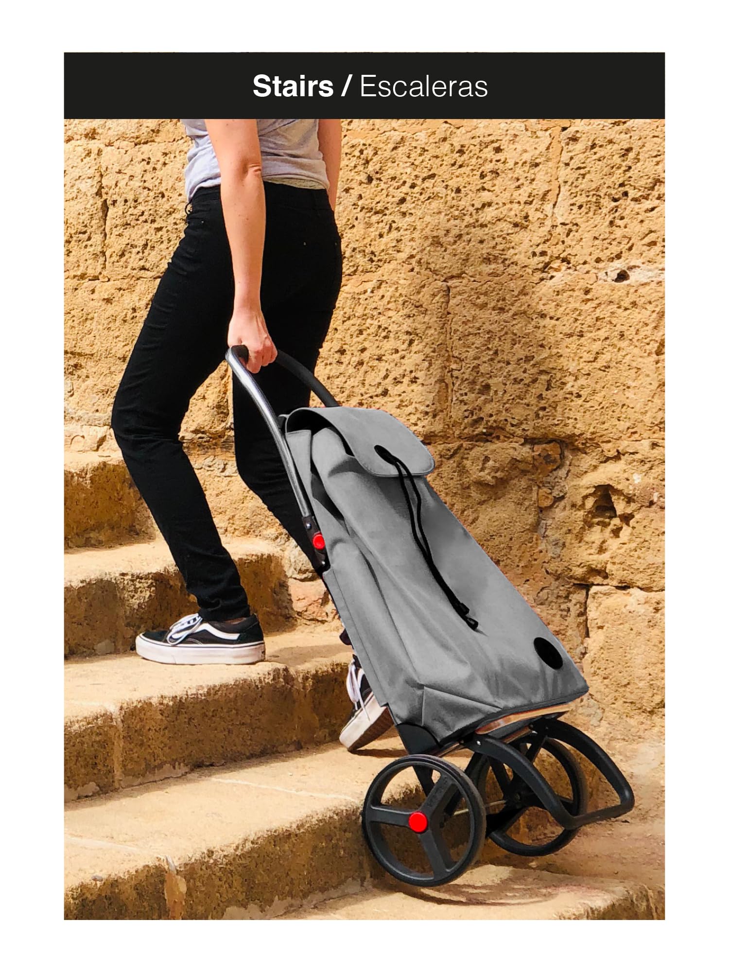 Foldable Grocery Shopping Cart with Wheels - Collapsible Personal Folding Cart for Groceries, Durable & Portable - Black | Perfect for Supermarket Trips, Farmers Markets & Apartment Living