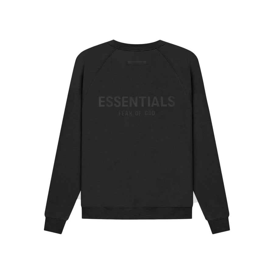 Fear of God Essentials Men's Weathered Black Crewneck Sweater - Casual Streetwear for Everyday Comfort & Style