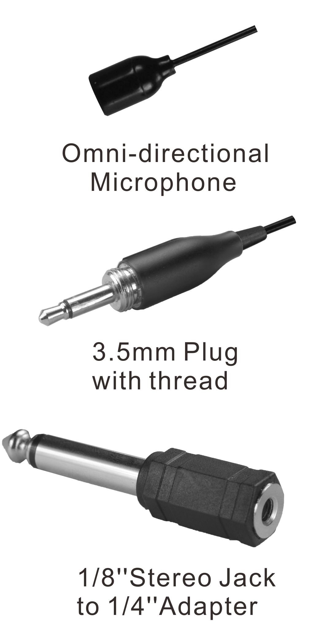 Single Ear Hanging Headset Microphone with 3.5mm & 1/4