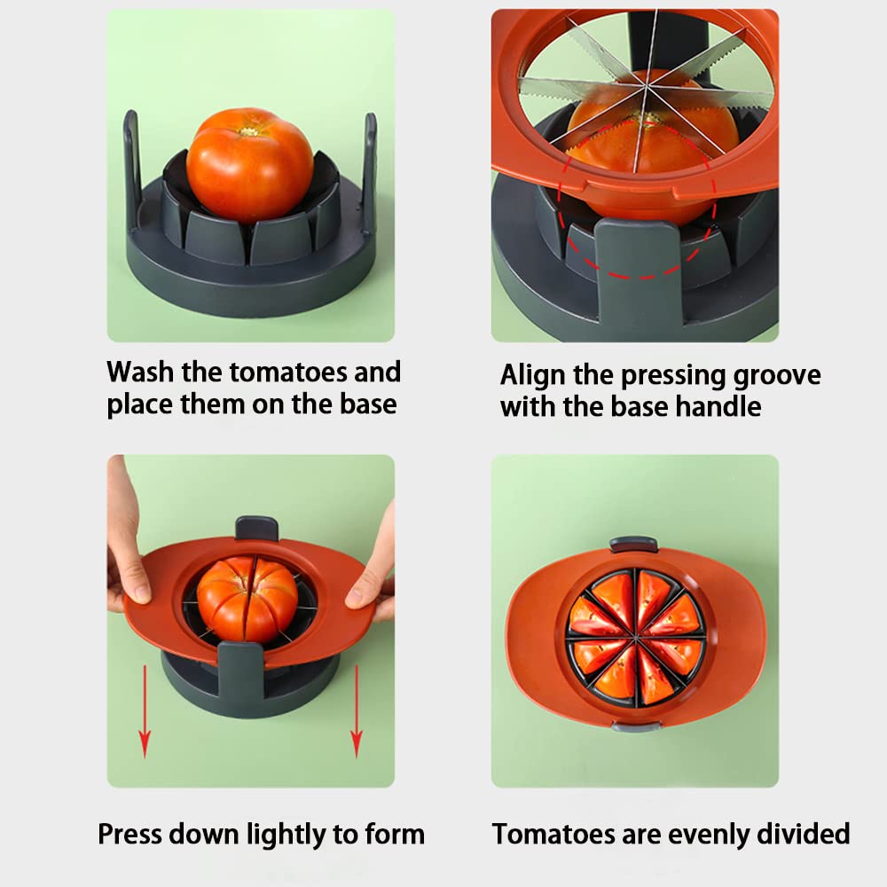 4-in-1 Fruit & Vegetable Cutter - Mango Corer Slicer, Apple Corer, Tomato Wedger with Bonus Knife | Easy Kitchen Tool for Smoothies, Salads & Meal Prep | Perfect for Home Chefs & Healthy Eating
