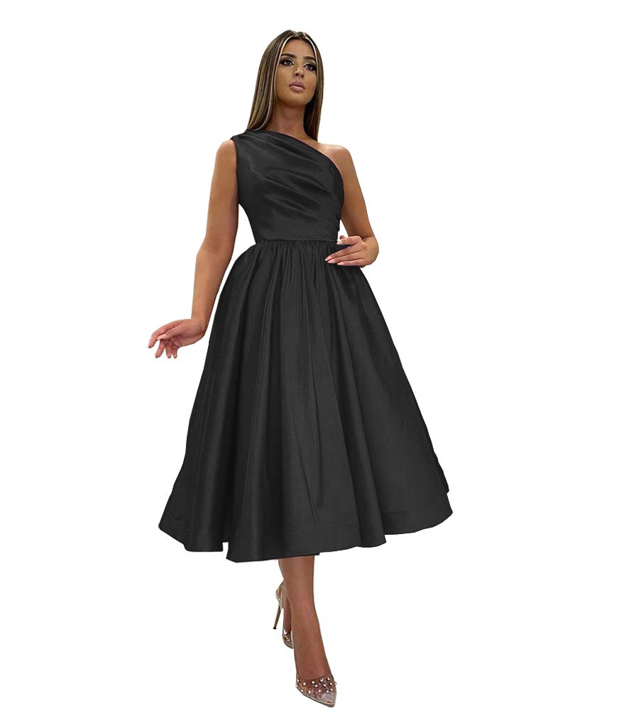 Promworld Women's Short One Shoulder Satin Prom Dress - Elegant Bridesmaid Gown for Homecoming, Cocktail Party & Special Occasions