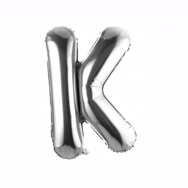 Balloonify Silver Mylar Letter K Balloon - 40 Inch Large Foil Alphabet Balloon for Birthday Party Decorations, Wedding, Baby Shower & Graduation Celebrations (1 Count Box)
