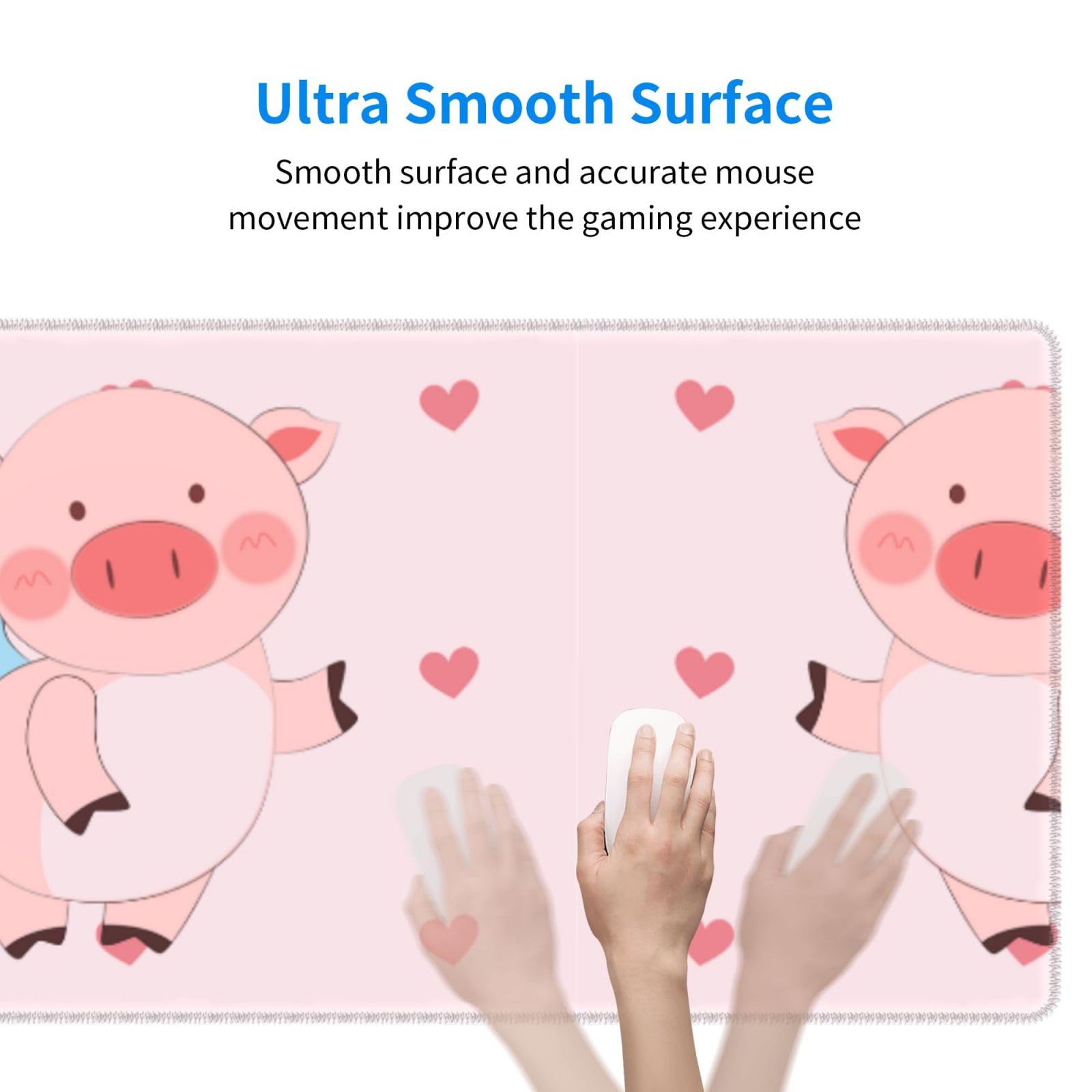NALoRa Cartoon Flying Pig Printed Large Gaming Mouse Pad - Soft Desk Mat with Non-Slip Rubber Base (12x31.5 Inches) for Office, Home & Gaming | Premium Woven Fabric Mousepad for Computer, Laptop & Workstation