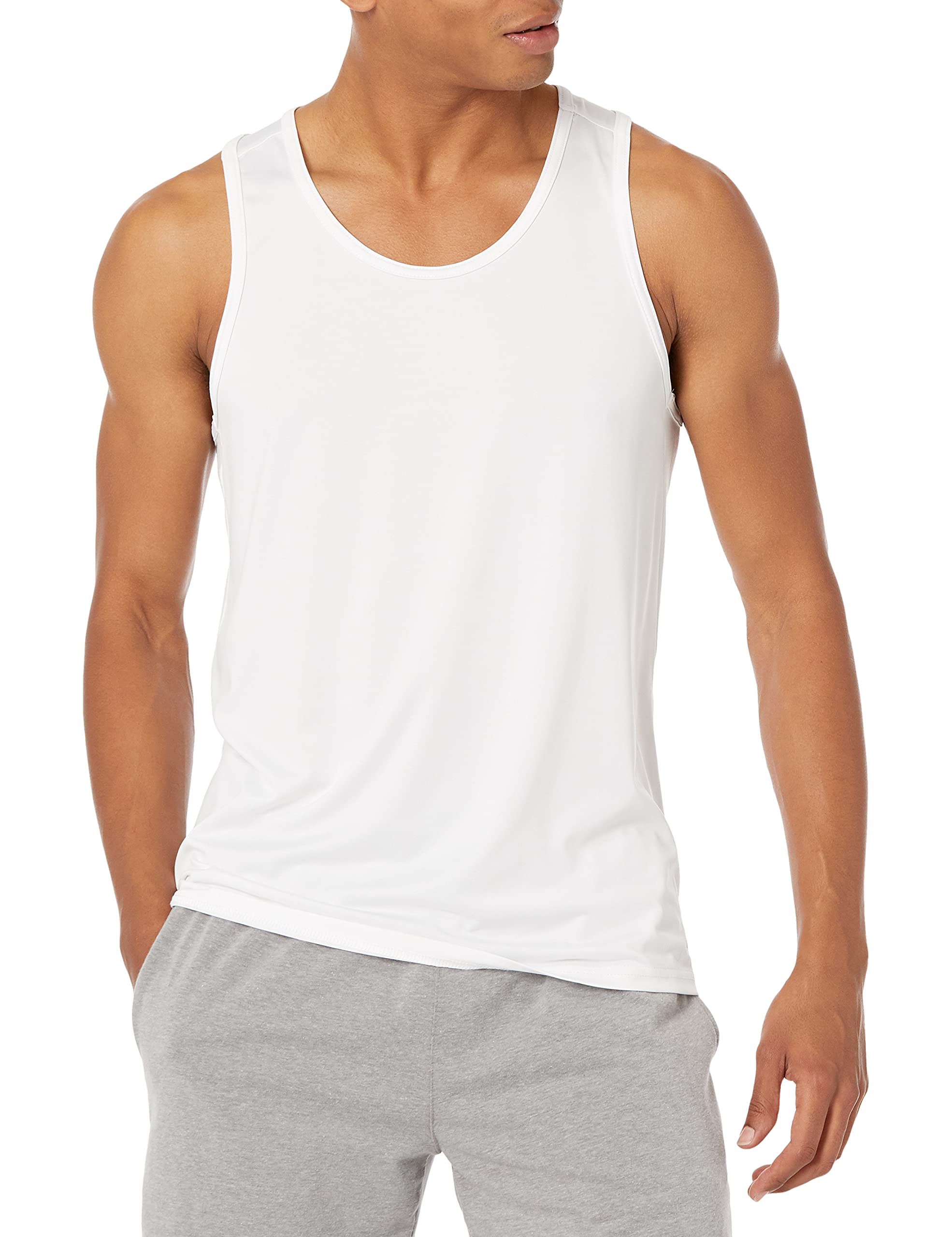 Amazon Essentials Men's Tech Stretch Tank Top - Moisture Wicking Athletic Shirt for Gym, Running & Workouts - Lightweight Breathable Quick Dry Performance Top