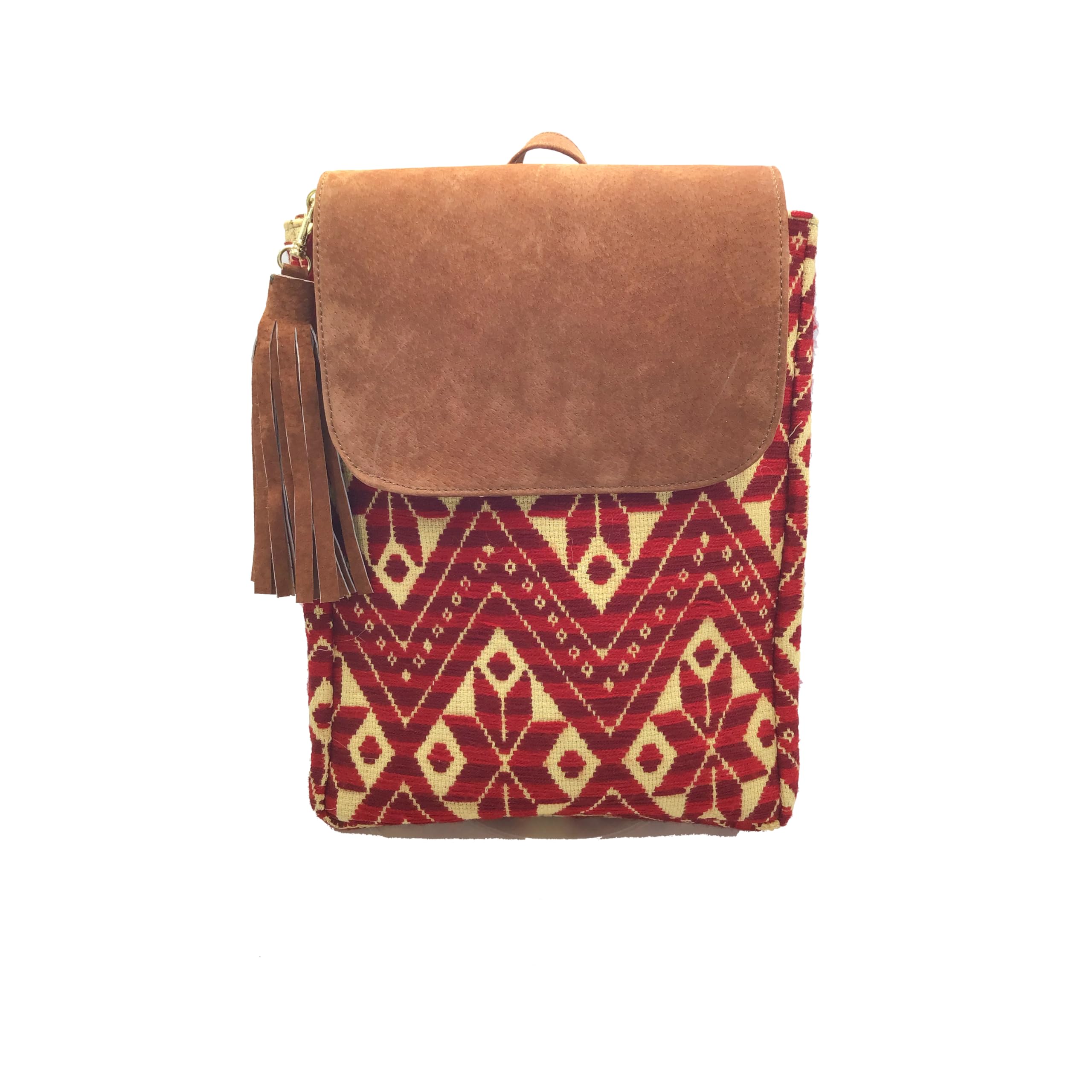 Handmade Mexican Leather Backpack 'María' by Jühue Artesanal - Pink Embroidered Unique Piece | Perfect for Travel, Work & Everyday Use