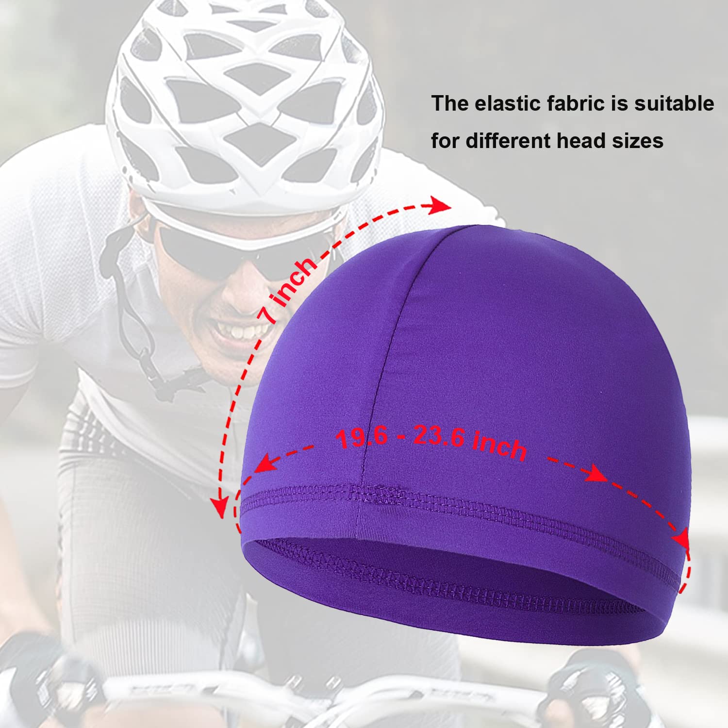 6 Pack Cooling Skull Caps - Moisture Wicking Helmet Liner for Running & Cycling - Breathable Beanie for Men & Women - Perfect for Workouts, Sports & Outdoor Activities