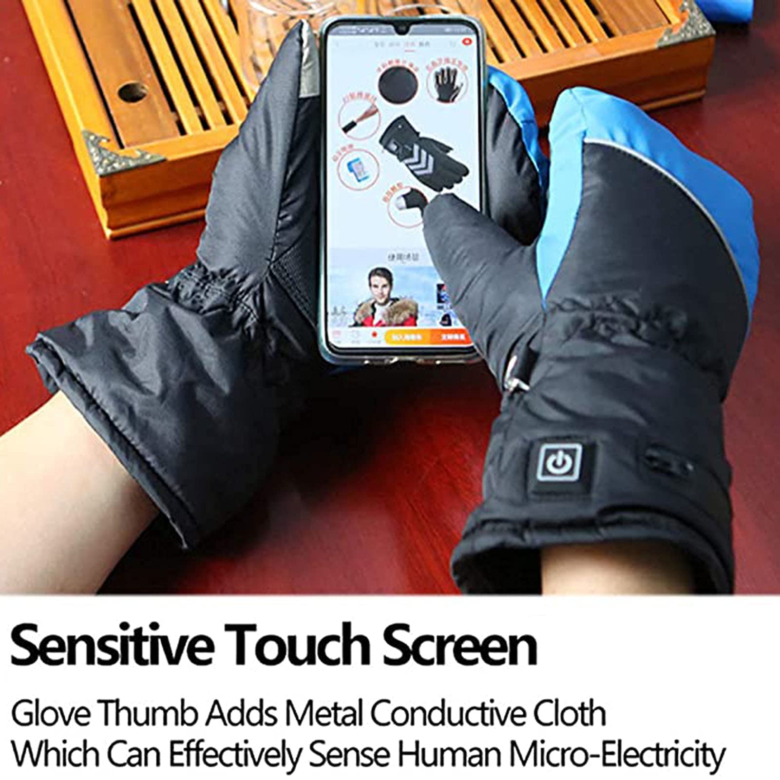 Rechargeable Heated Gloves for Men & Women - 3 Adjustable Heat Settings, Winter Electric Hand Warmers, Thermal Gloves for Outdoor Activities (Hiking, Skiing, Motorcycling)