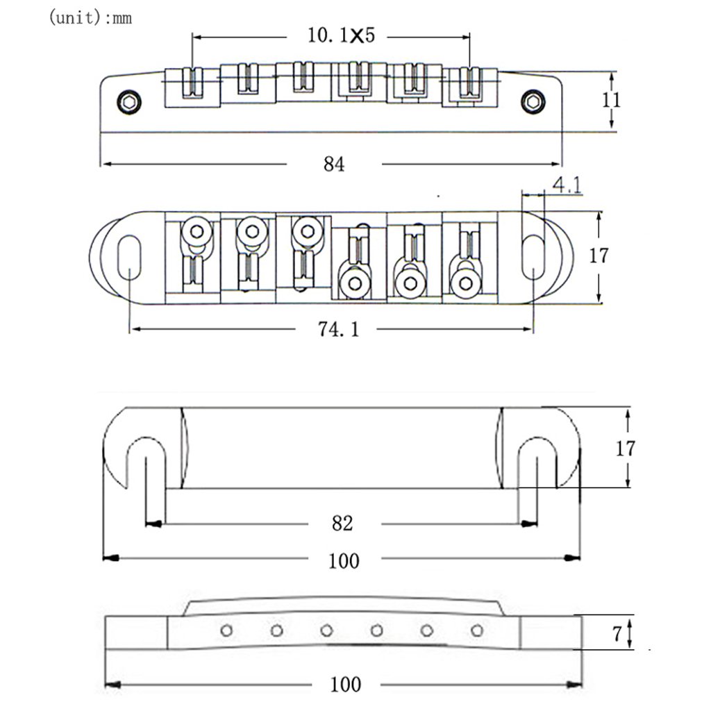 Premium Roller Saddle Bridge & Tailpiece Set for Electric Guitar - Chrome Plated Hardware Replacement Parts - Perfect for Upgrades & DIY Guitar Projects