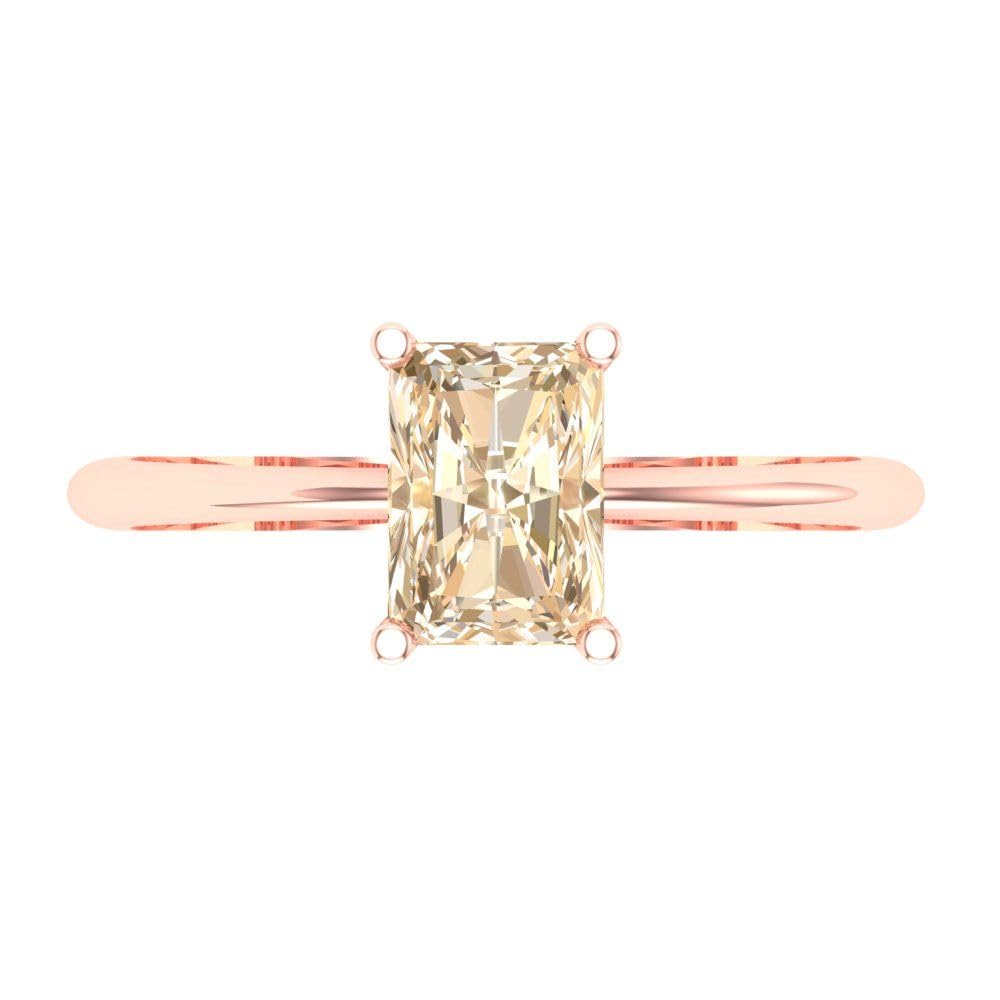 1.0 ct Natural Brown Morganite Engagement Ring - Radiant Cut Solitaire in 18K Rose Gold | Wedding, Bridal, Promise & Anniversary Jewelry Gift for Her | Perfect for Proposals, Special Occasions & Everyday Elegance
