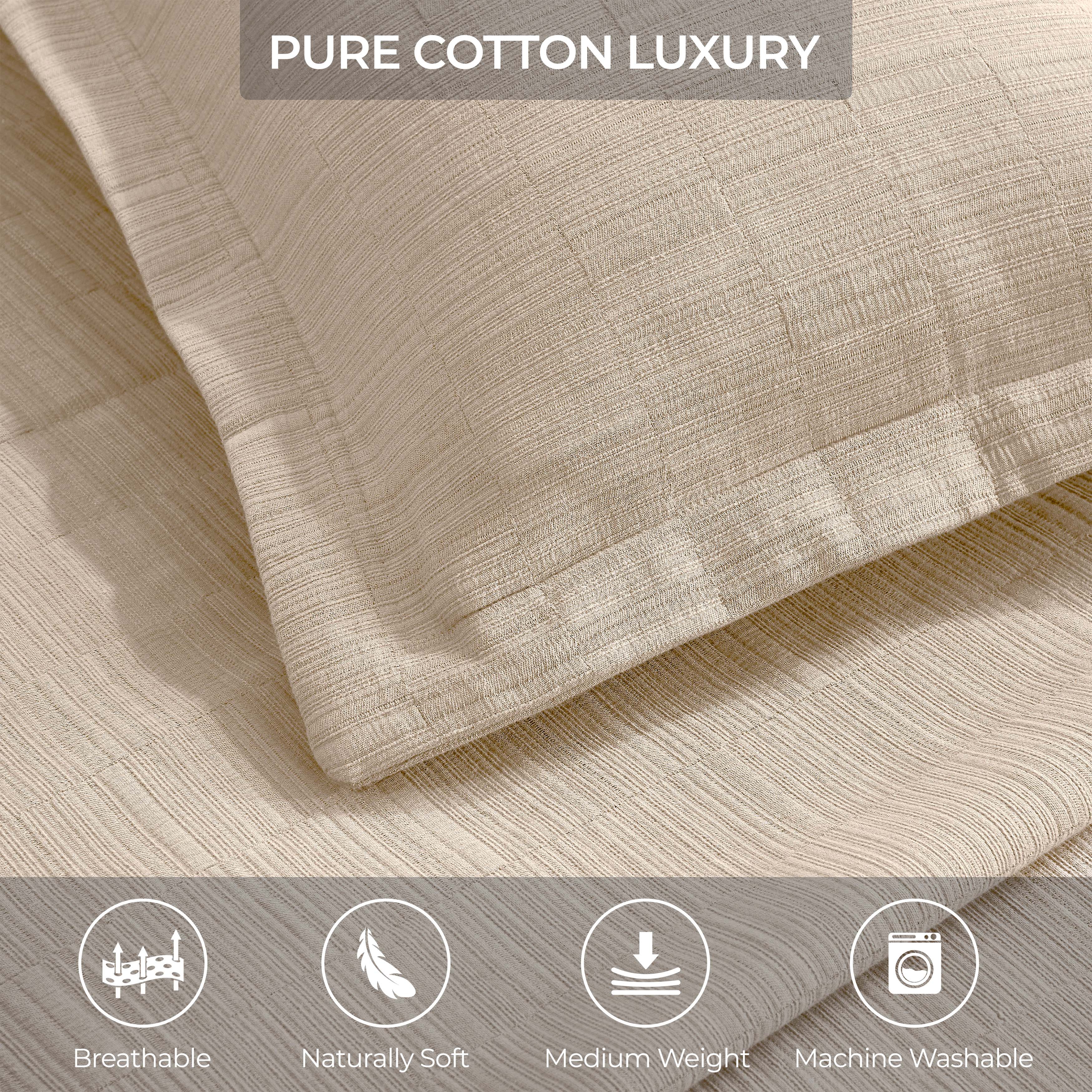 Premium Cotton Matelasse Bedspread Set with Shams - Medium Weight Luxury Bedding for Master Bedroom, Guest Room & Hotel Decor - Soft Textured Quilted Coverlet for Queen/King Size Beds