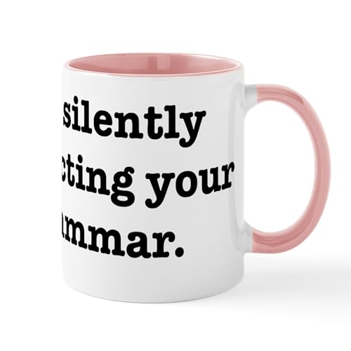 White/Pink Inside - I'm Silently Correcting Your Mug