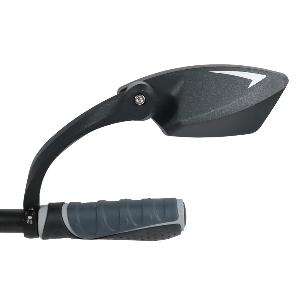 MEACHOW Bike Handlebar Mirror - Scratch & Blast Resistant Glass Lens, 360° Rotatable Rearview Mirror for Safe Cycling - Left Side Silver (ME-009) | Perfect for Road Bikes, Mountain Bikes & Commuting