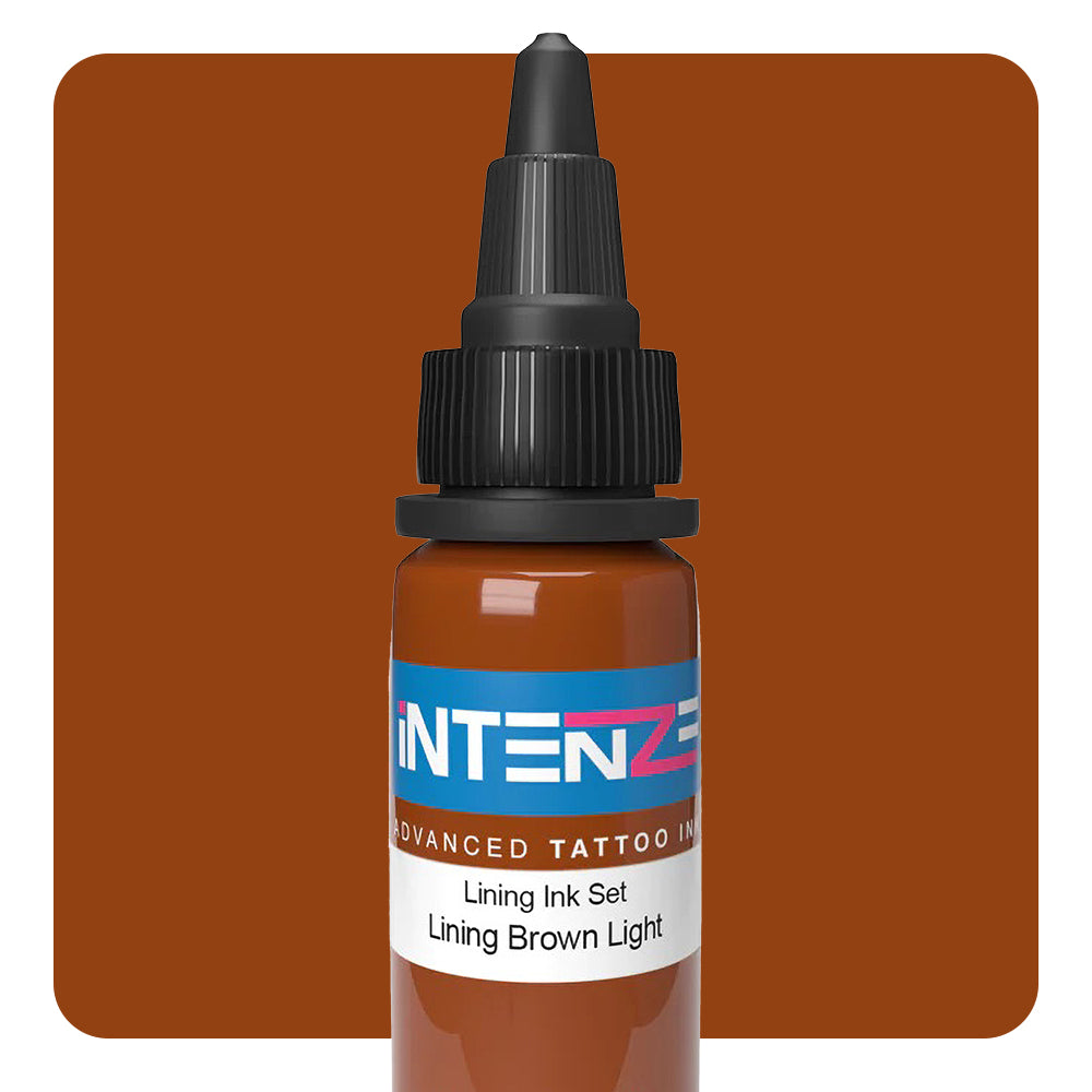 Intenze Color Lining Series - Lining Brown Light Tattoo Ink - Choose Your Size - Perfect for Tattoo Artists & Permanent Makeup Professionals