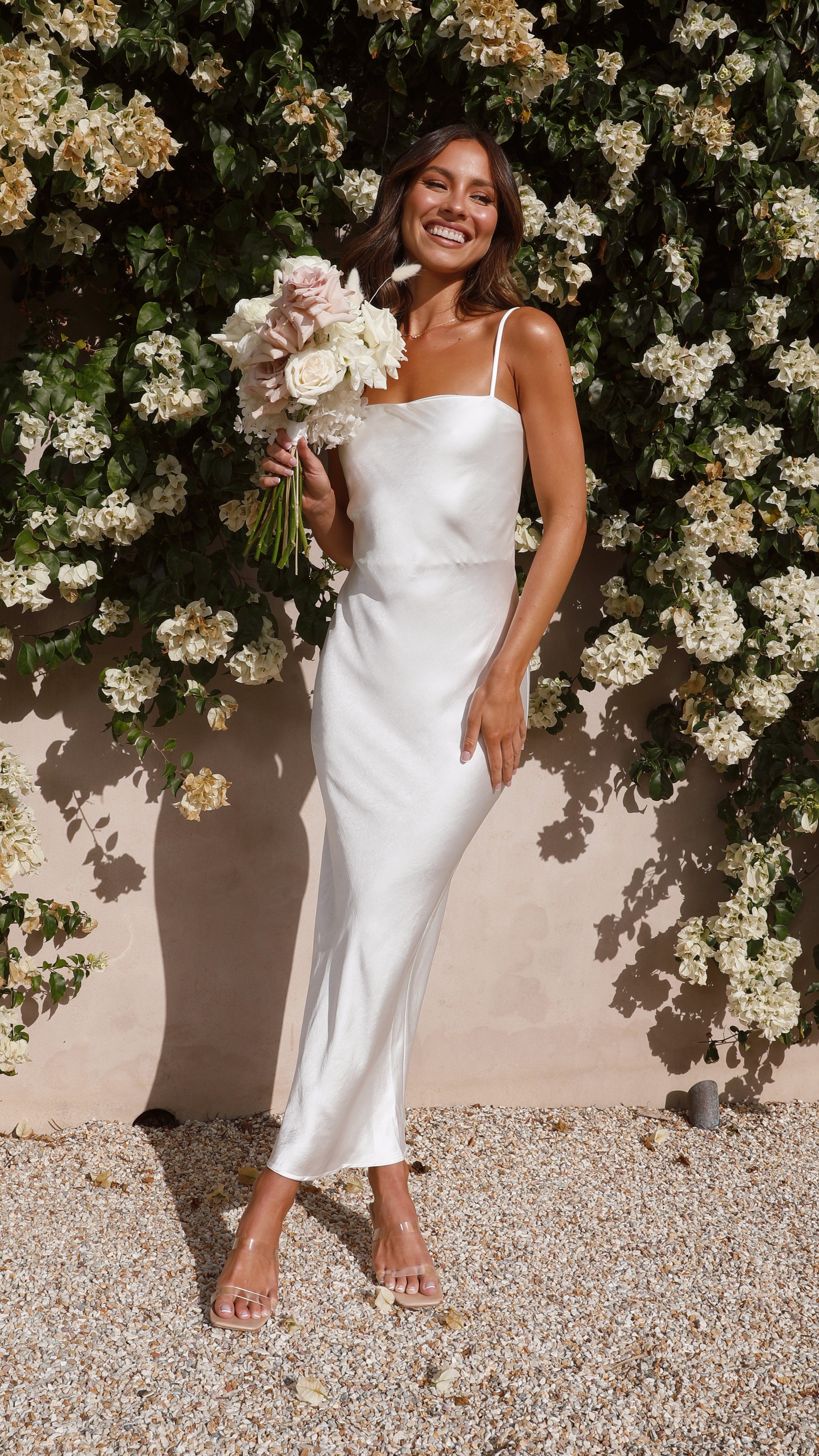 Keira Maxi Dress with Pearl Embellishments - Elegant Long Flowy Dress for Women - Perfect for Weddings, Parties & Summer Outings