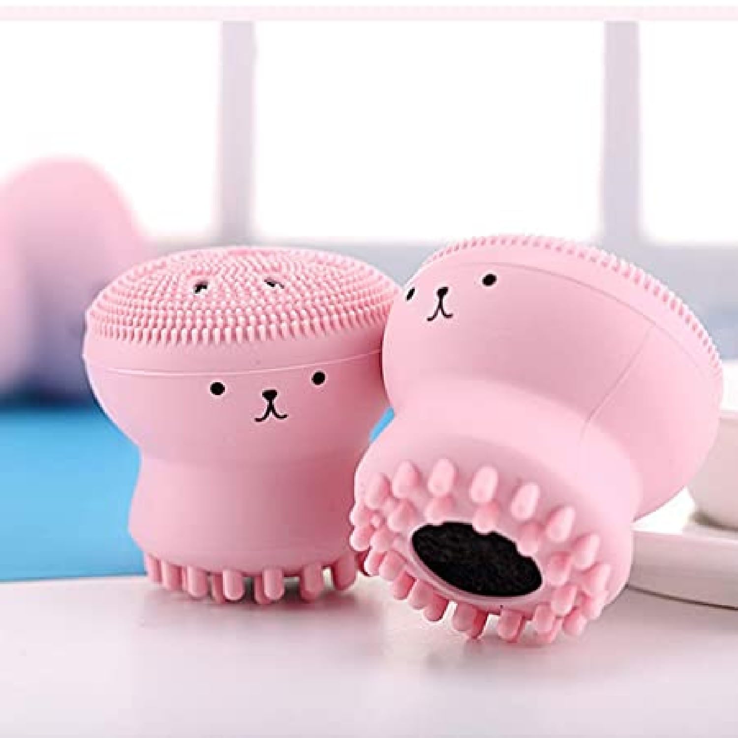 KRIVETY Octopus Design Silicone Facial Cleansing Brush - Exfoliating Face Massager & Deep Pore Cleanser - Soft Skin Scrubber for Blackhead Removal & Makeup Cleansing - Perfect for Daily Skincare Routine & Spa Treatment