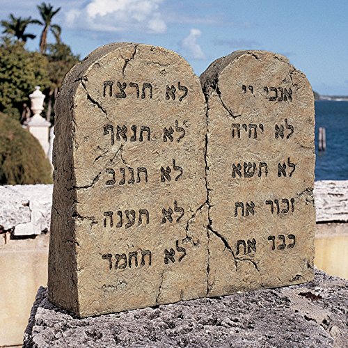 Design Toscano Ten Commandments Religious Wall Art - Handcrafted Biblical Sculptural Tablet for Home Decor, Church, or Office Inspiration