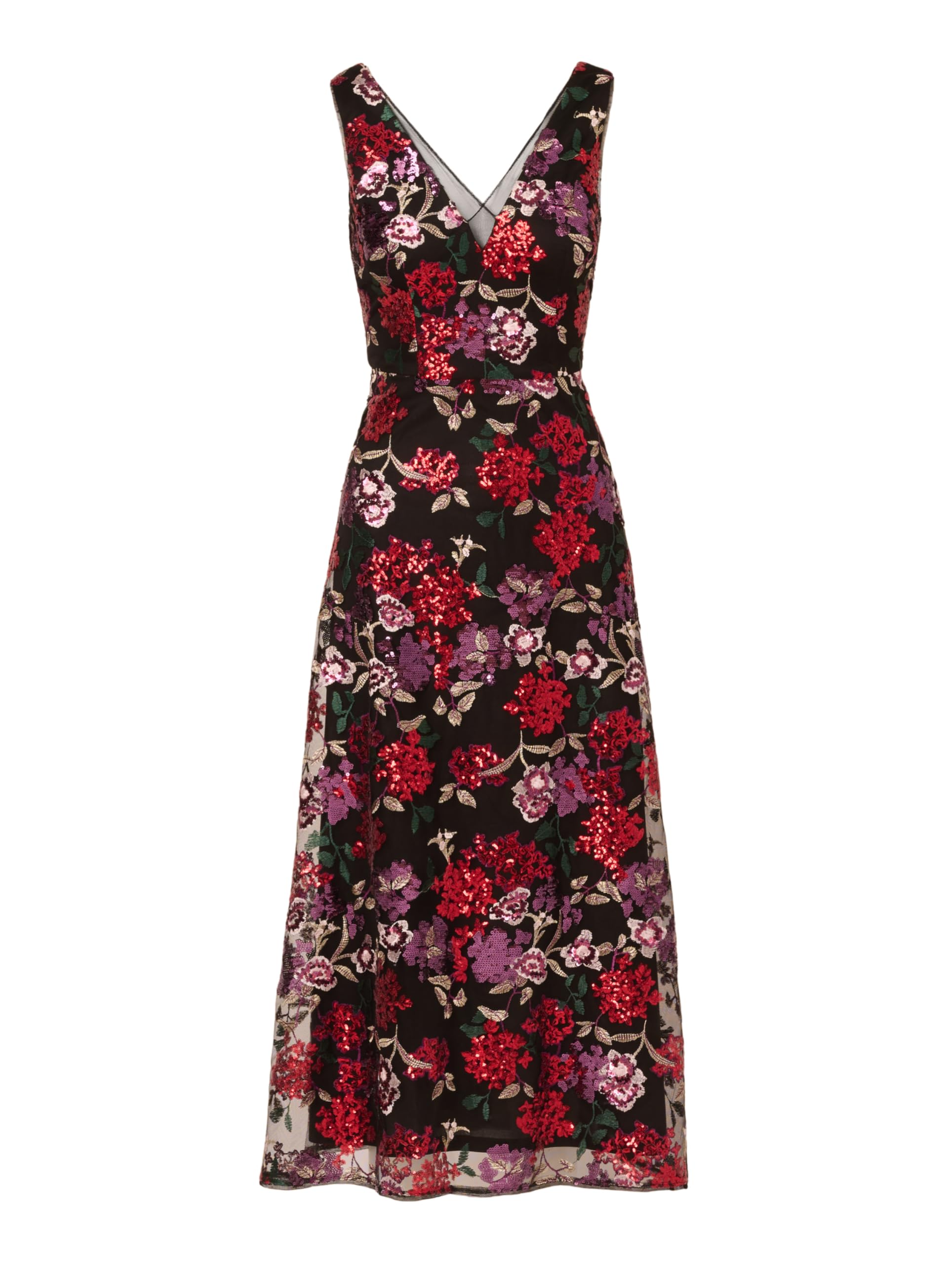 Adrianna Papell Women's Floral Sequin Ankle Length Party Dress - Elegant Cocktail & Evening Gown for Weddings, Galas, and Special Occasions