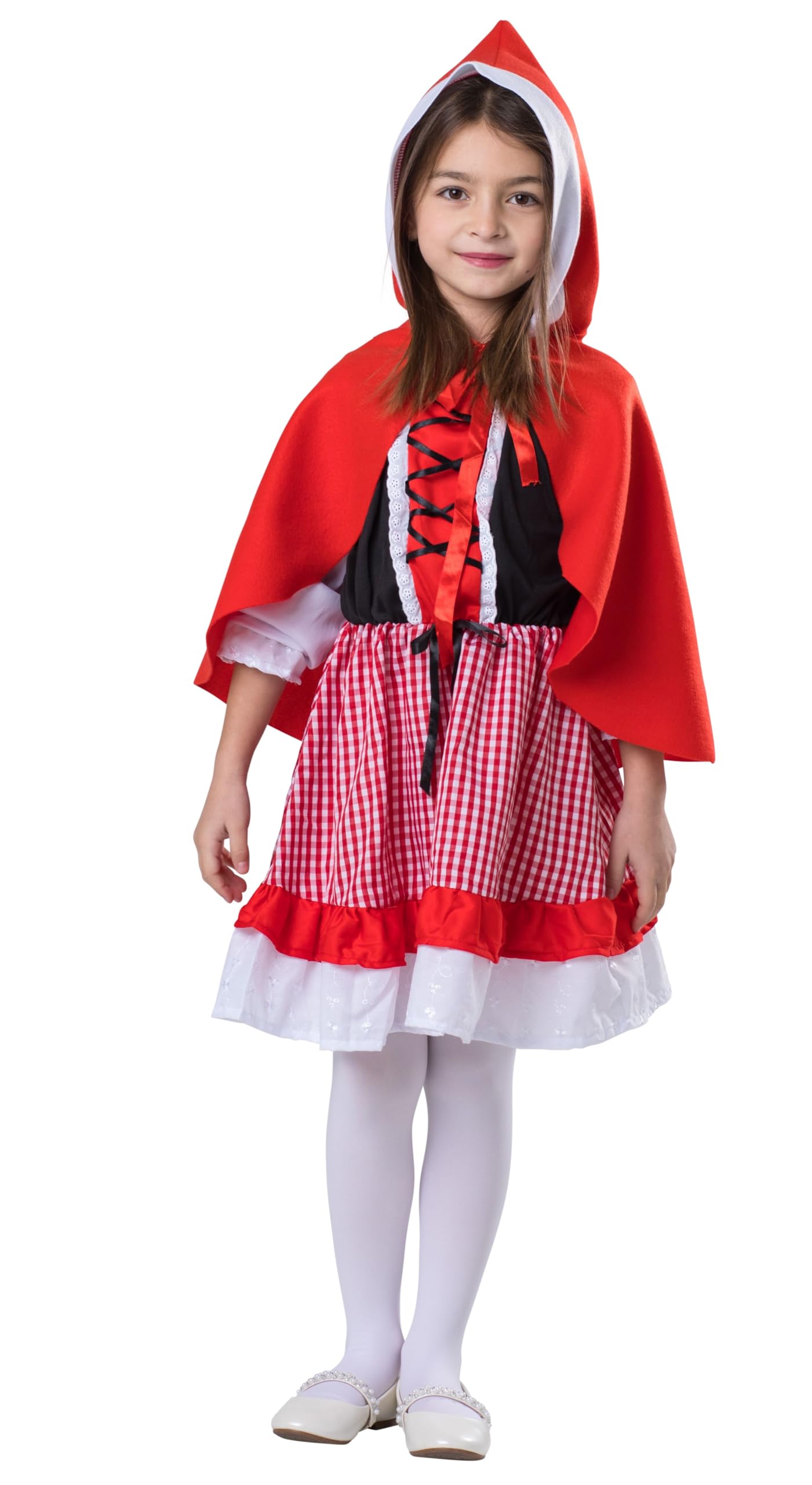 Little Red Riding Hood Costume for Girls - Dress and Cape Set - Storybook Character Outfit for Halloween, Dress-Up, and Themed Parties