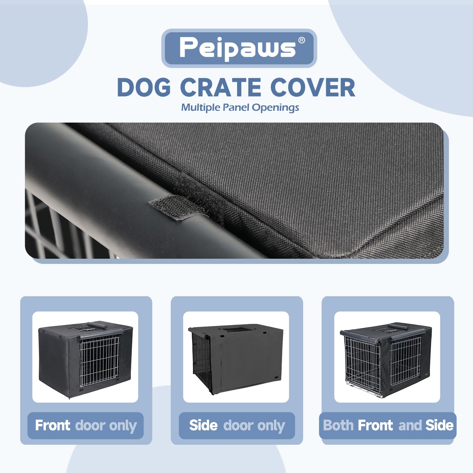 30 Inch Waterproof Dog Crate Cover - Durable 600D Oxford Fabric Pet Kennel Cover with Built-in Water Bottle Nozzle, Black | Perfect for Indoor/Outdoor Use, Travel & Crate Training