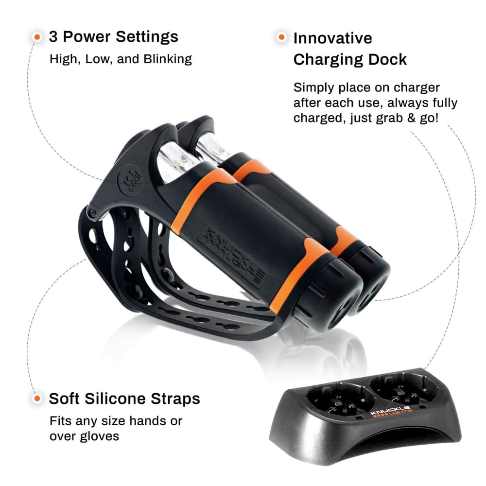 Ultra Bright LED Running Lights for Runners - Rechargeable Safety Lights with Flood Beams & Charging Dock - Essential Night Running Gear for Jogging, Walking, and Outdoor Activities - Stay Visible During Early Morning or Evening Workouts