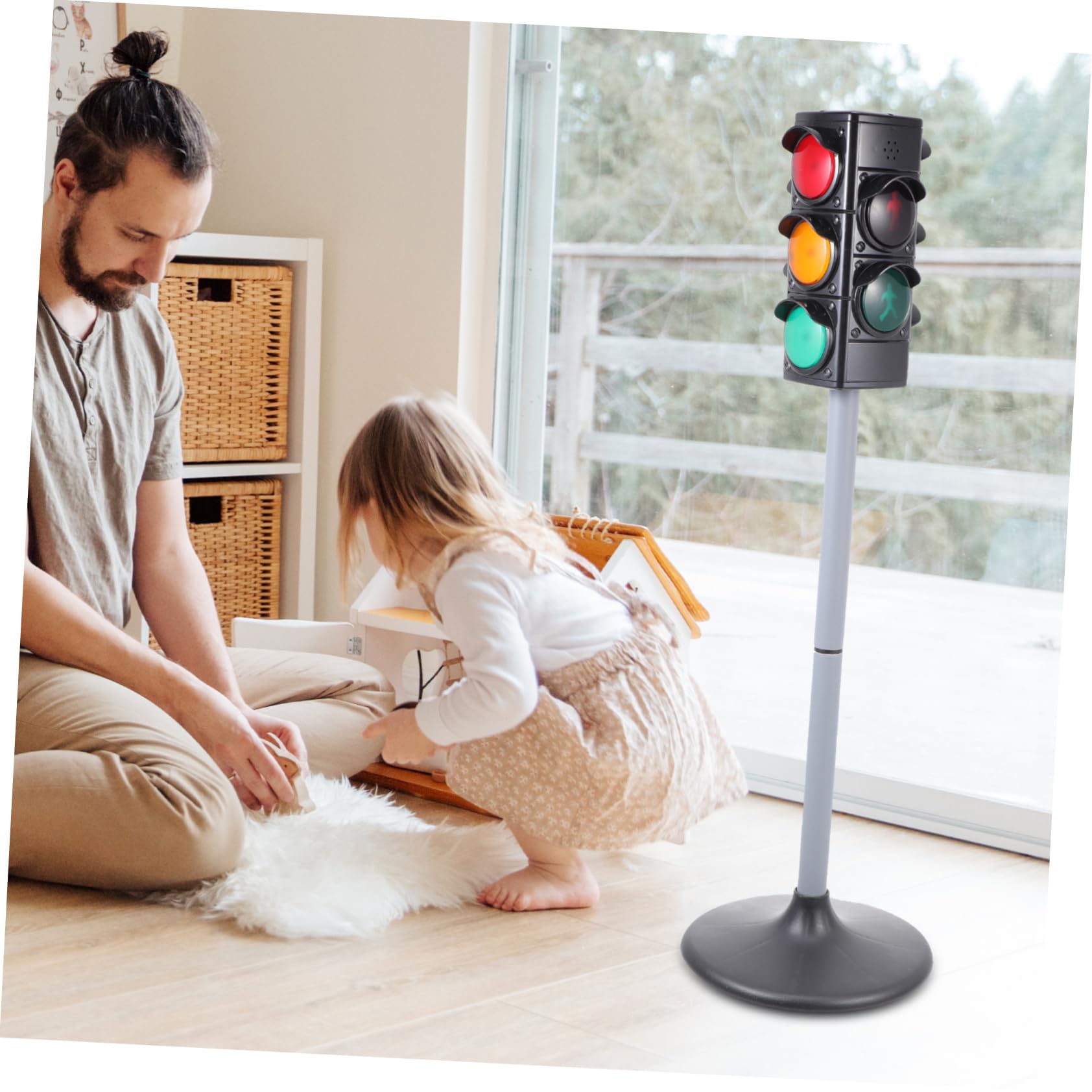 ERINGOGO Mini Traffic Sign Toy Set - Road Construction Themed Playset with Traffic Lights, Crossing Signs & Educational ABS Plastic Puzzle for Kids | Perfect for Birthday Parties, Classroom Learning & Pretend Play