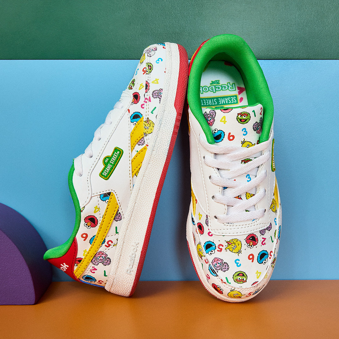 Reebok x Sesame Street Club C Revenge Sneakers for Toddlers & Little Kids - Comfortable Casual Shoes for Playtime & Everyday Wear