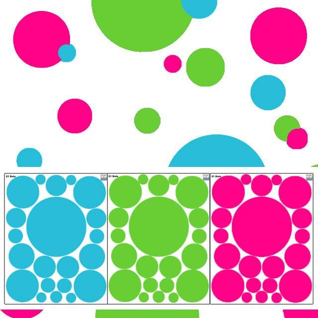 Tropical Wall Dot Decals - Self-Adhesive Vinyl Wall Stickers for Home & Nursery Decor - Perfect for Bedroom, Kids Room, and Living Room Wall Art