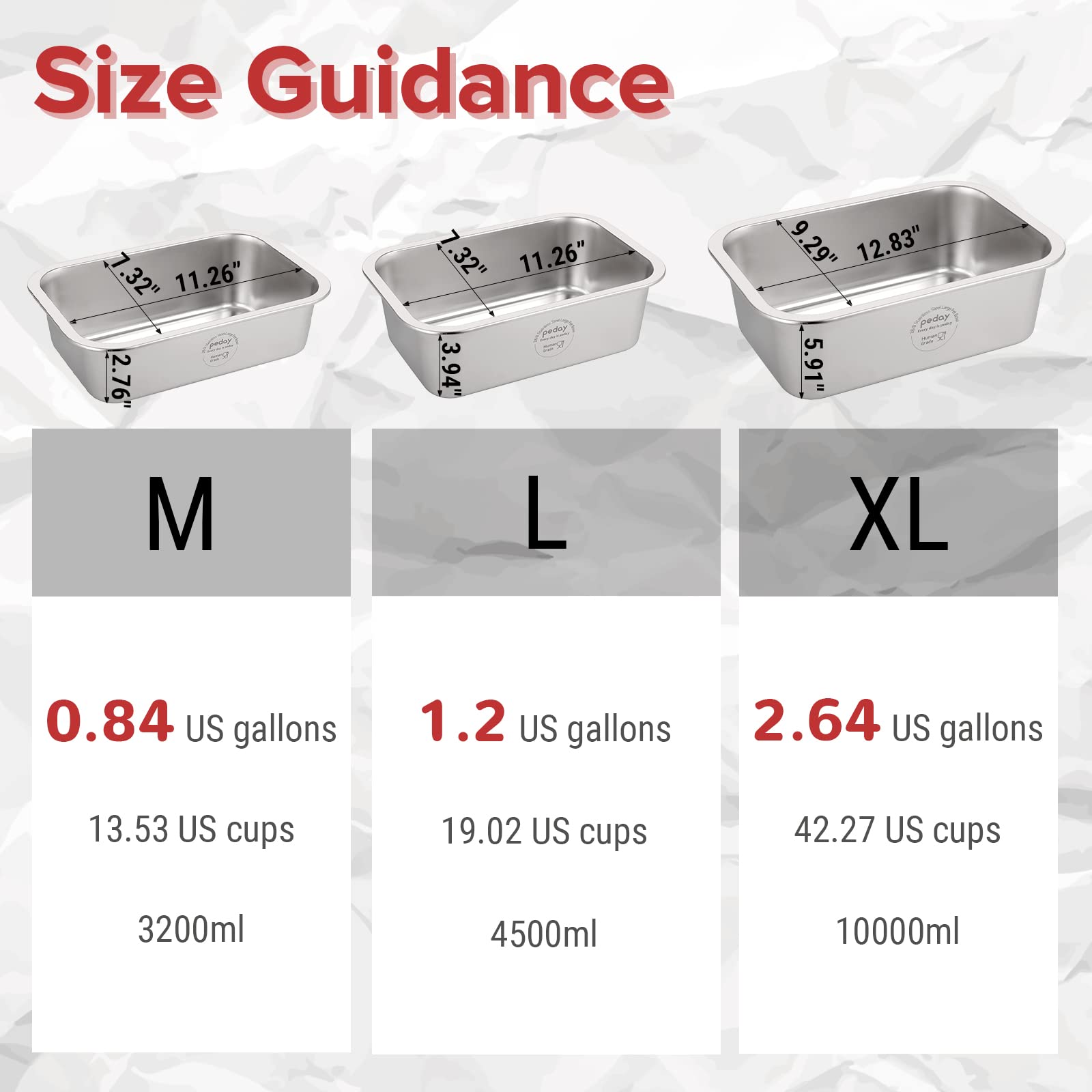 **PEDAY 2.64 Gallon Extra Large Stainless Steel Dog Water Bowl - Human-Grade, Non-Tip, Durable for XL Dogs (Silver) - Perfect for Outdoor, Travel & Home Use**