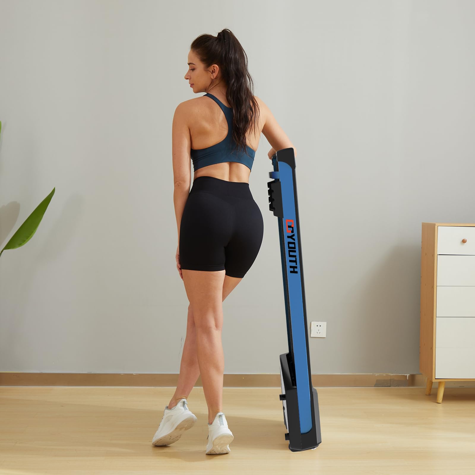 GOYOUTH 2 in 1 Under Desk Electric Treadmill - Motorized Walking & Jogging Machine with Wireless Speaker, Remote Control & LED Display - Compact Home & Office Exercise Equipment for Workouts While Working or Watching TV