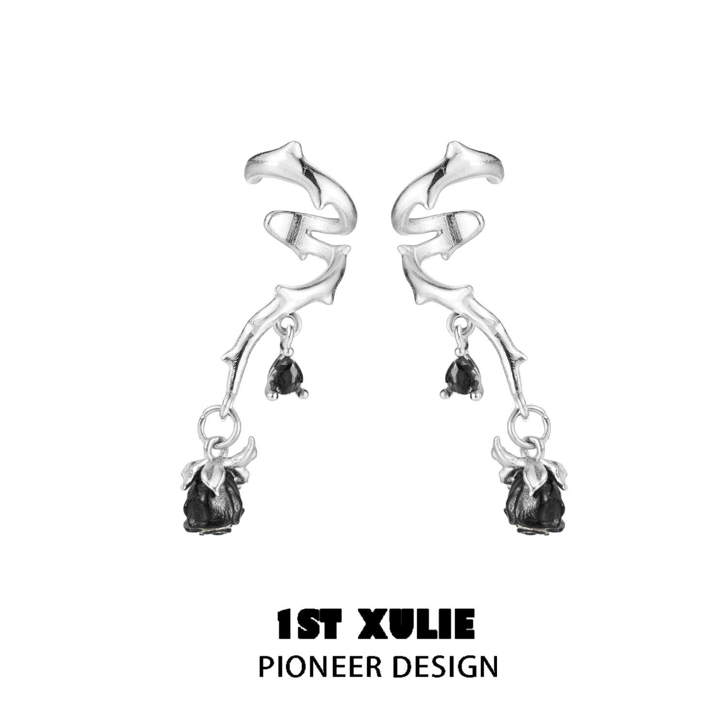 18K Platinum Plated Rose Gold Pendant Earrings for Women - Elegant Dangle Clip-On Earrings for Parties, Weddings & Special Occasions