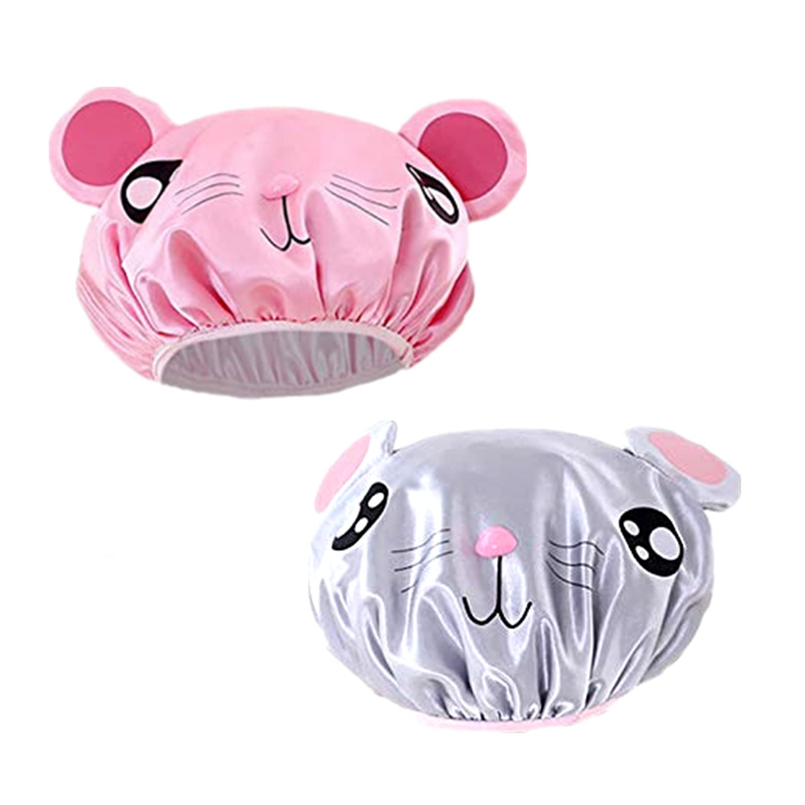 2 PCS Waterproof Cartoon Shower Caps for Kids - Cute Bath Hats for Baby Girls & Boys - Perfect for Bath Time, Swimming & Hair Protection