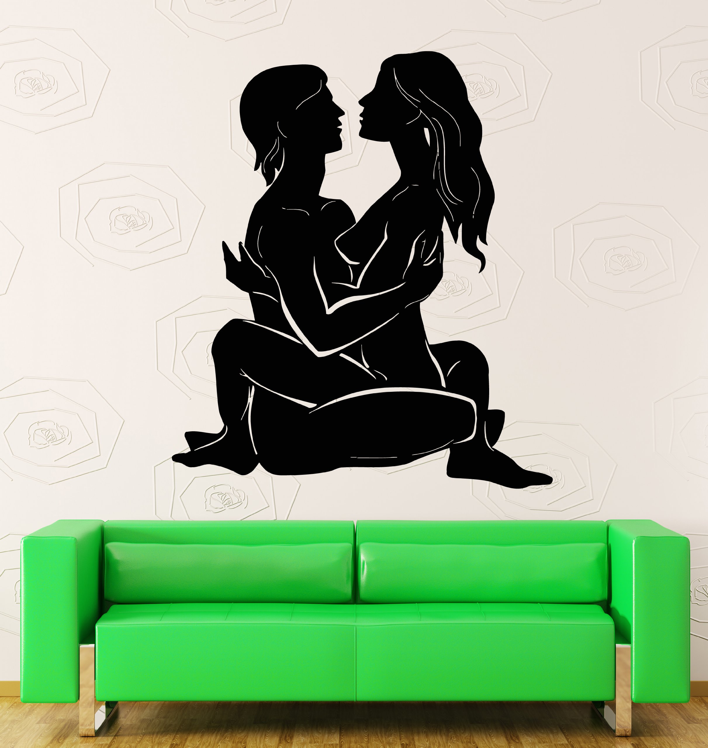 Romantic Couple Wall Stickers Vinyl Decal - Sexy Love Decor for Bedroom, Bathroom & Living Room - Perfect for Couples Gift & Home Decoration (z1199i)